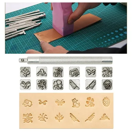 Yunpo 20pcs Leather Stamping Tools Leather Working Saddle Making Stamps Tool Leather Stamp Punch Set