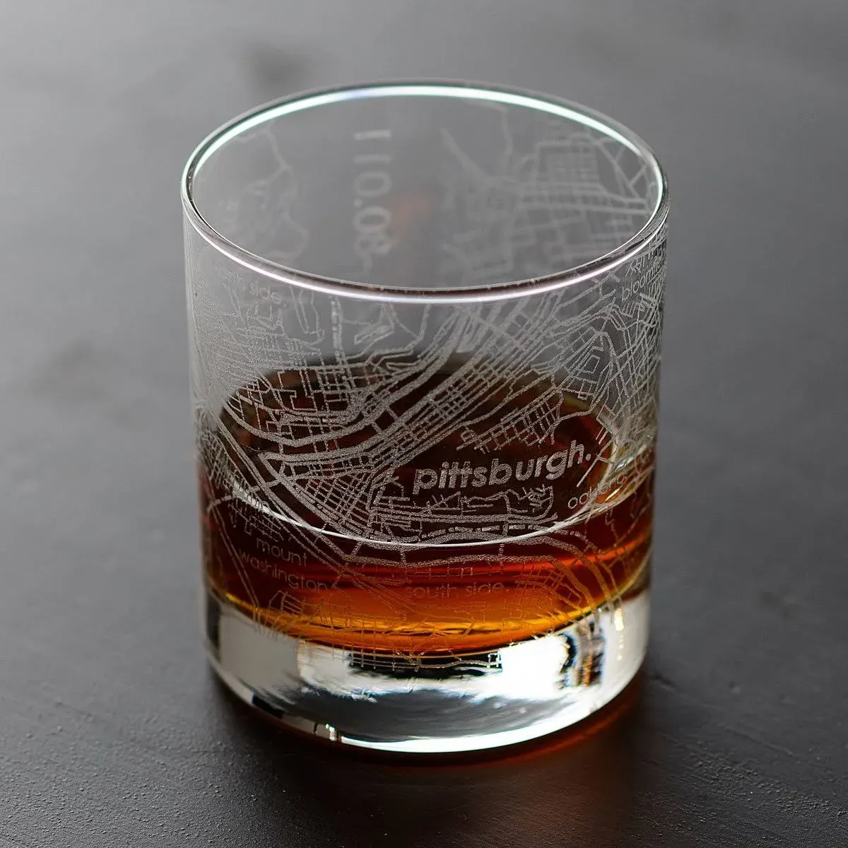 Pittsburgh Map Rocks Glass | Engraved Whiskey Tumbler