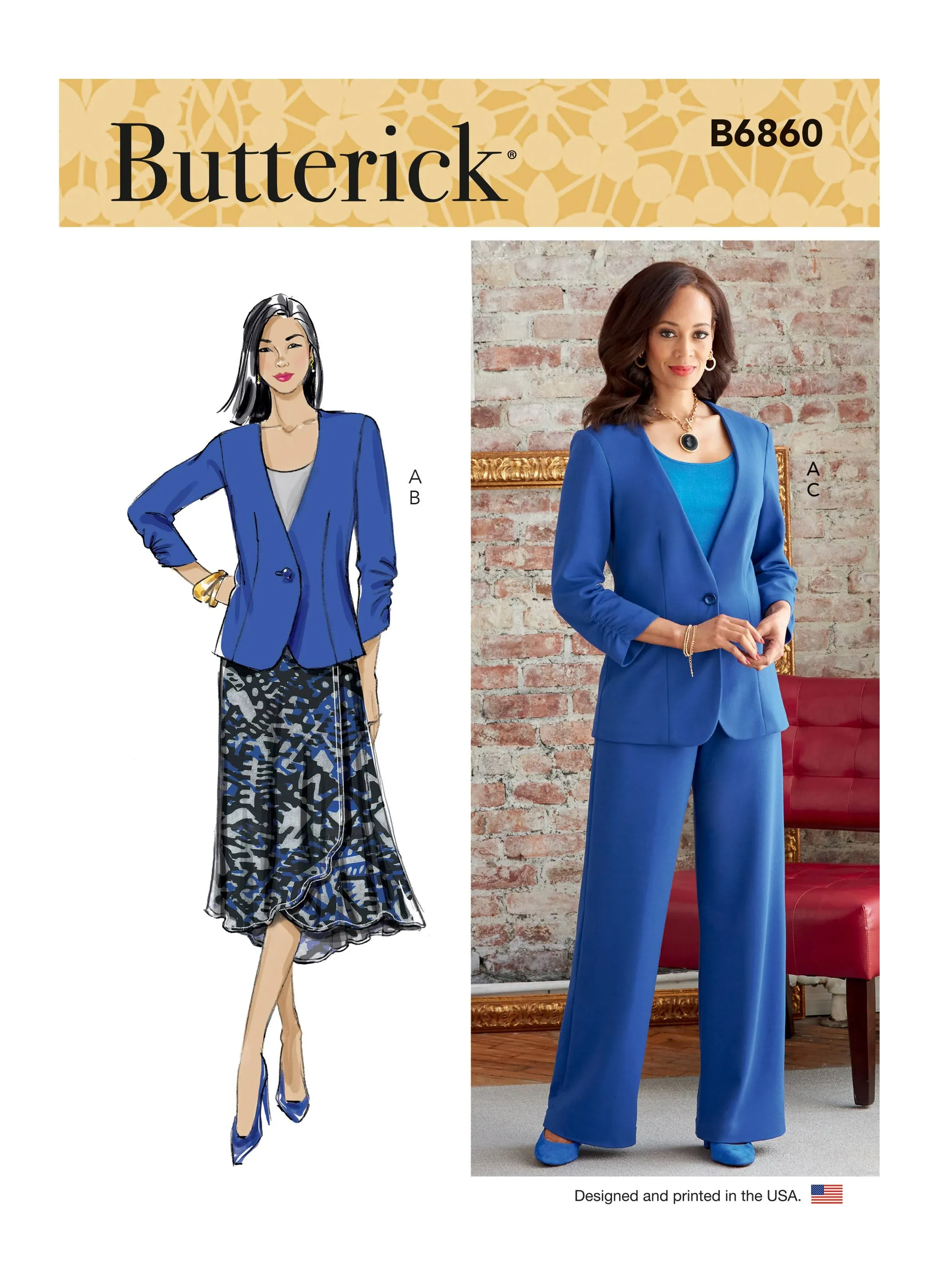 Butterick Misses' Jacket, Skirt and Pants Sewing Pattern Kit, Code B6860, Sizes ...