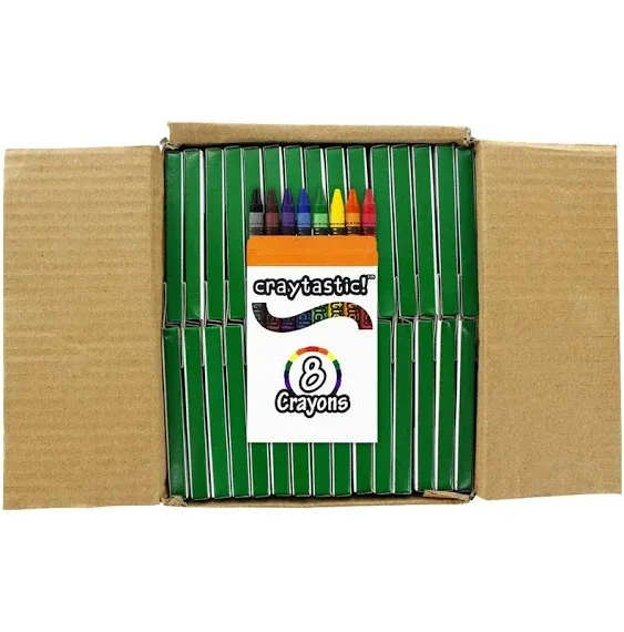 Craytastic! Bulk Crayons, 30 Individual Boxes of 8 colors/count Class Pack - Full ...