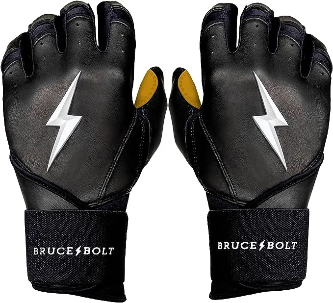 Bruce Bolt Premium Pro Long Cuff Batting Gloves White - S