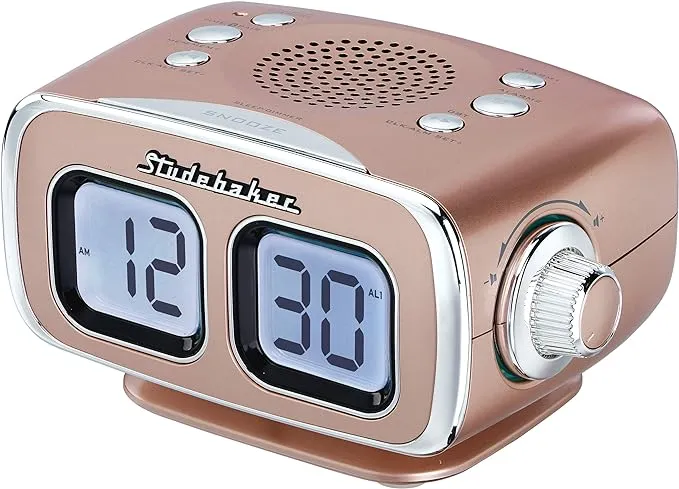 Studebaker Retro Bluetooth Am/fm Clock Radio, Black