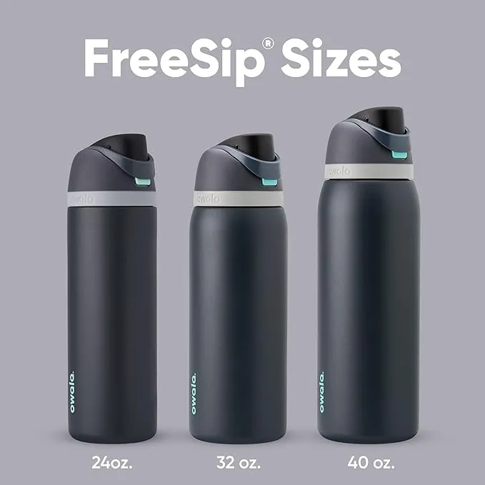 Freesip Insulated Stainless Steel Water Bottle with Straw for Sports and Travel,