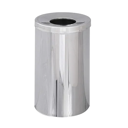 Safco Products 9695 Reflections Open Top Waste Receptacle, Chrome