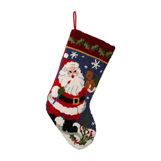 Glitzhome® 19" Santa Hooked Stocking