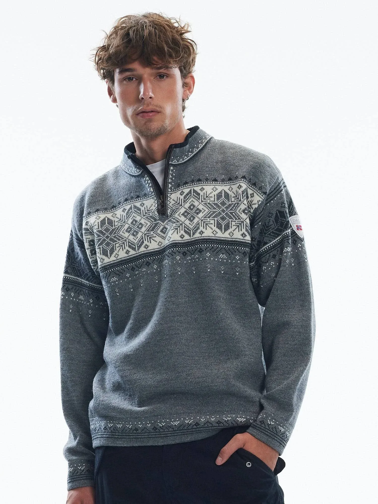 Dale of Norway Blyfjell Sweater - Men's - Smoke Dark Charcoal Off White - XL