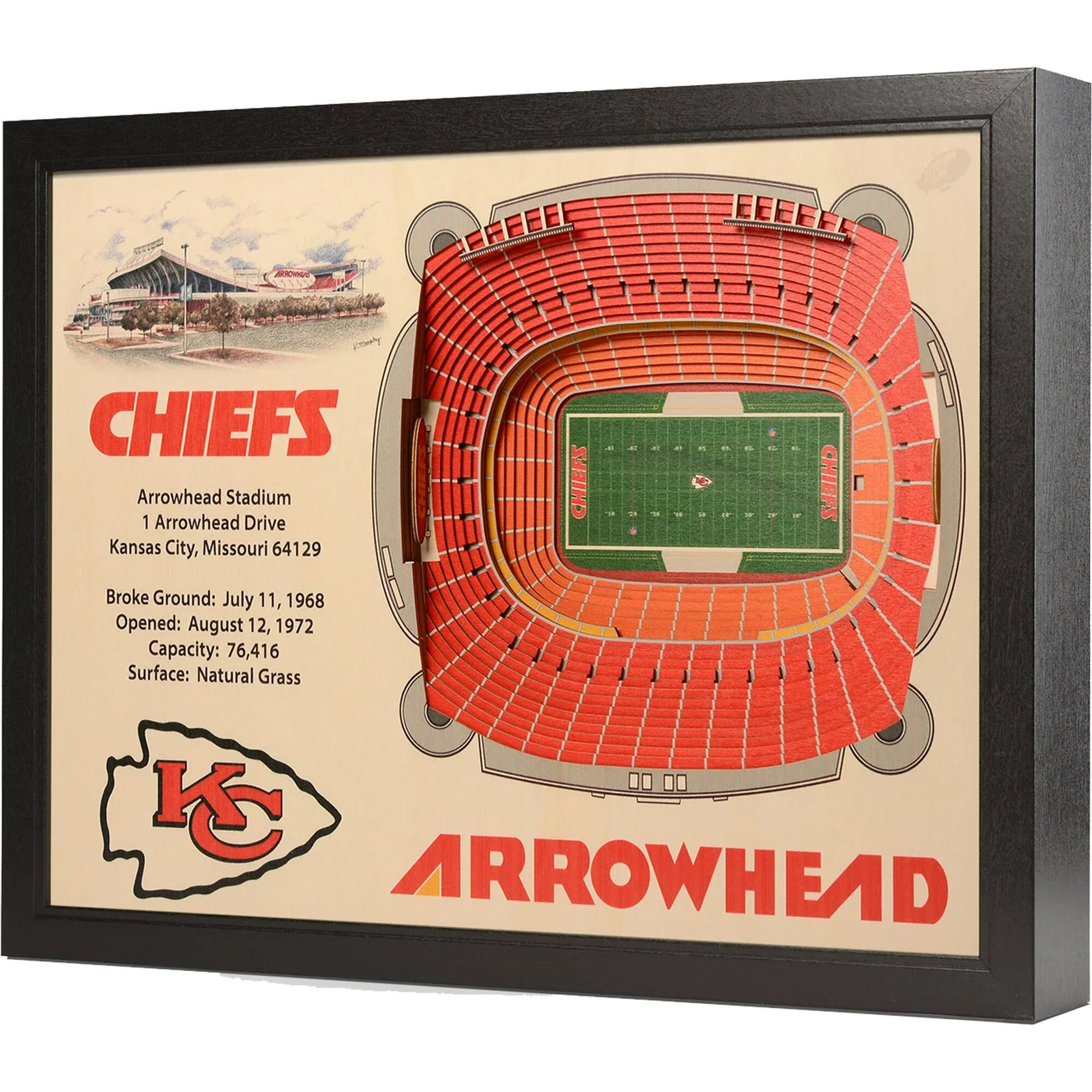 YouTheFan NFL Kansas City Chiefs 3D Stadium Wall Art