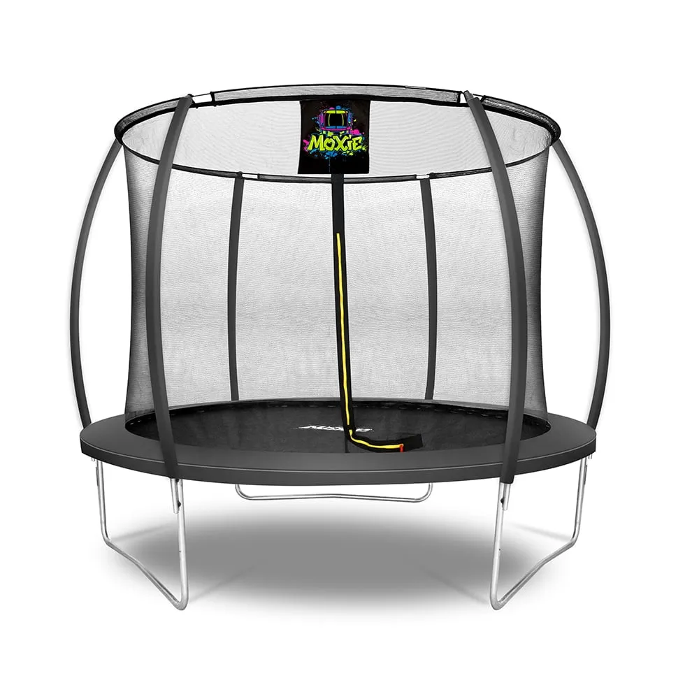 Machrus Moxie Pumpkin-Shaped Outdoor Trampoline Set with Premium Top-Ring Frame Safety Enclosure