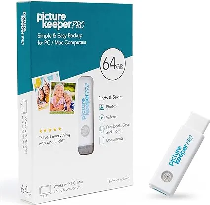 Picture Keeper PRO 32GB Smart USB Professional Storage Flash Drive for Photos, Videos, Music and Docs. More Than Just a Photo Backup Stick. for PC/MAC/Laptops/Computers