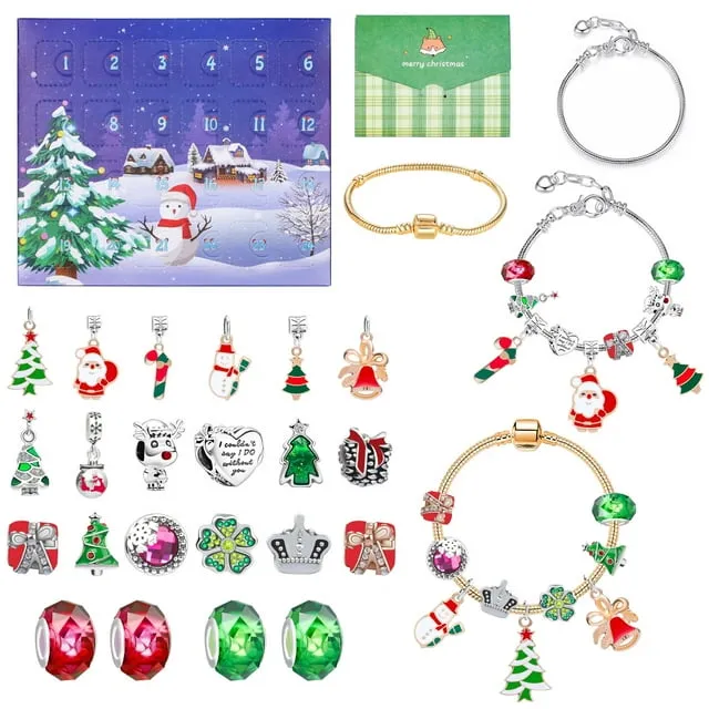 Sonernt Christmas Advent Calendar 2023 for Girls Charm Bracelets Making Kit for Kids Christmas Countdown Calendars