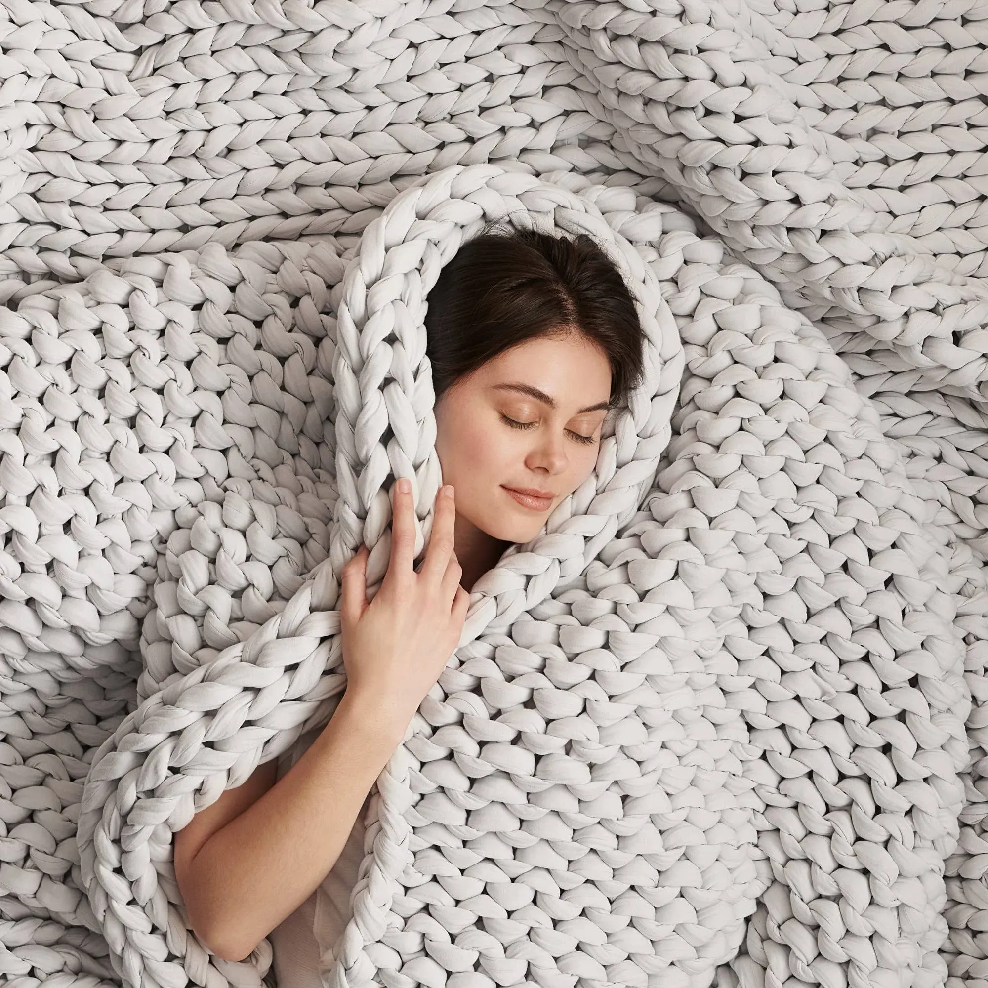 Bearaby Weighted Knit Blanket - Moonstone Grey