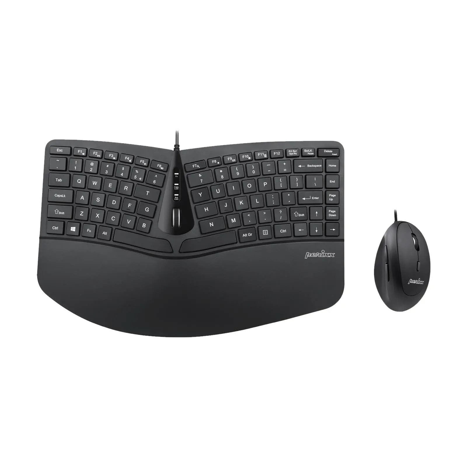 Perixx PERIDUO-406, Wired Mini Ergonomic Split Keyboard and Vertical Mouse Combo ...