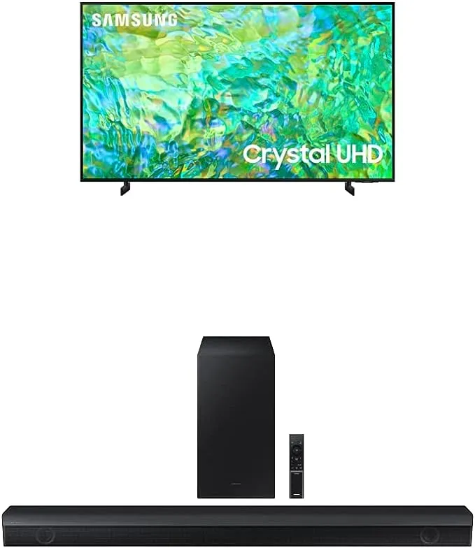 SAMSUNG 75-Inch Class Crystal UHD 4K CU8000 Series PurColor, Object Tracking Sound Lite, Q-Symphony, Motion Xcelerator, Ultra Slim, Solar Remote, Smart TV with Alexa Built-in (UN75CU8000, 2023 Model)