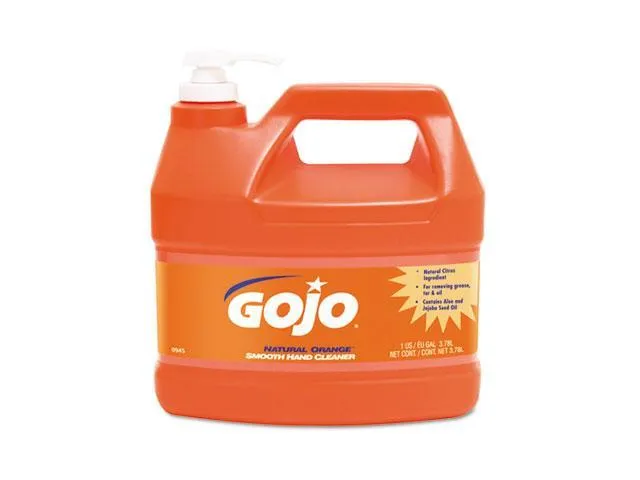 GOJO 0945-04 NATURAL ORANGE Smooth Hand Cleaner, 1 gal, Pump Dispenser, Citrus Scent