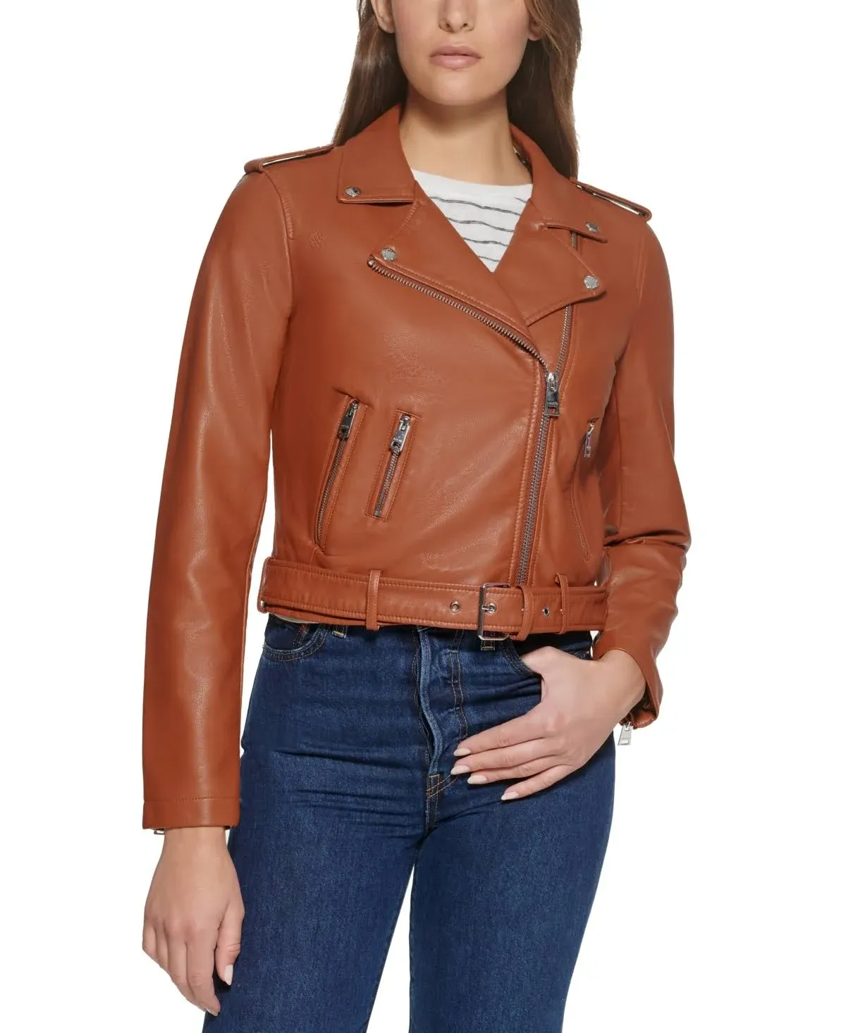 Levi's Women's Belted Faux Leather Moto Jacket (Regular & Plus Size)