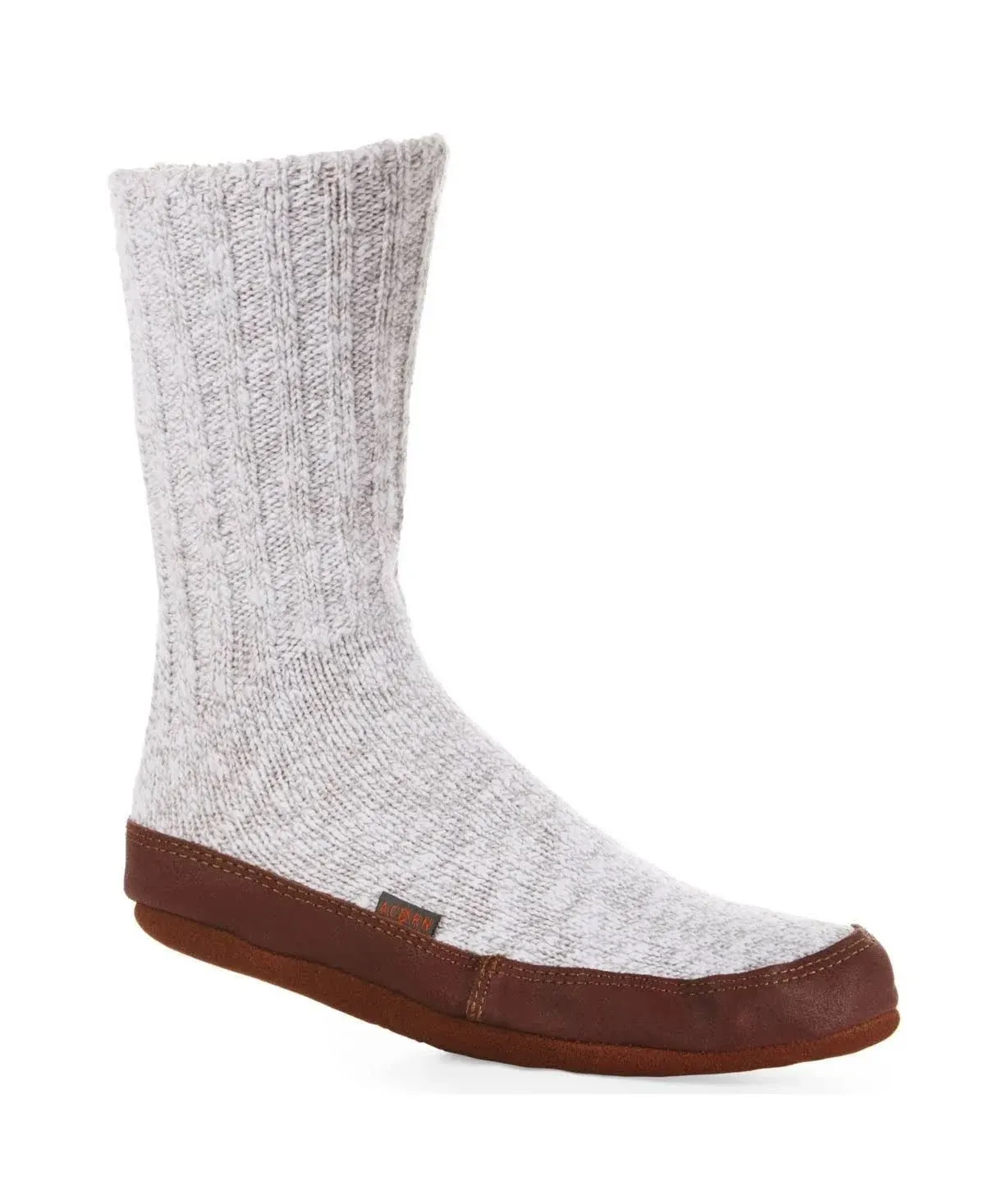 Acorn Unisex Slipper Sock Light Grey Cotton Twist - XL