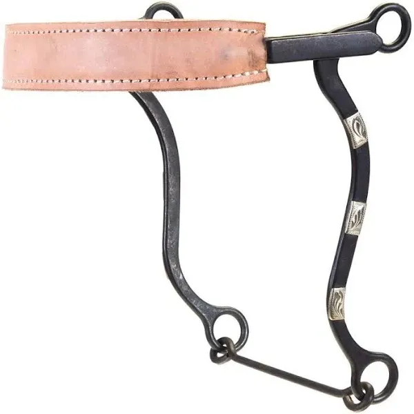 NRS Flat Leather Noseband Hackamore Bit