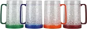 Lily's Home Double Wall Gel-Filled Acrylic Freezer Stein Mugs