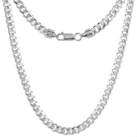 18K Gold Italian 925 Sterling Silver Cuban Link Chain Necklace