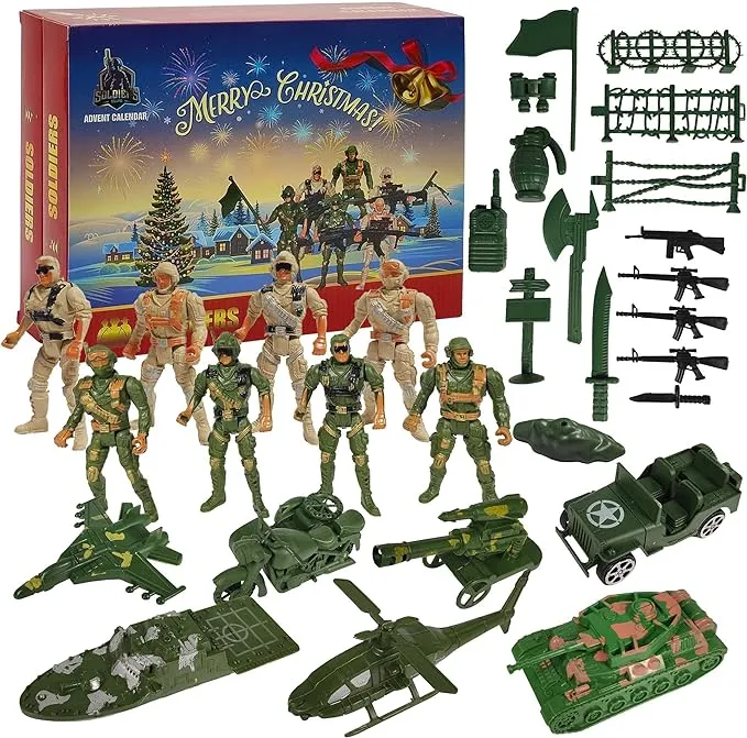 Syncfun Christmas Advent Calendar with Military Armyoys Toys for Boys Kids