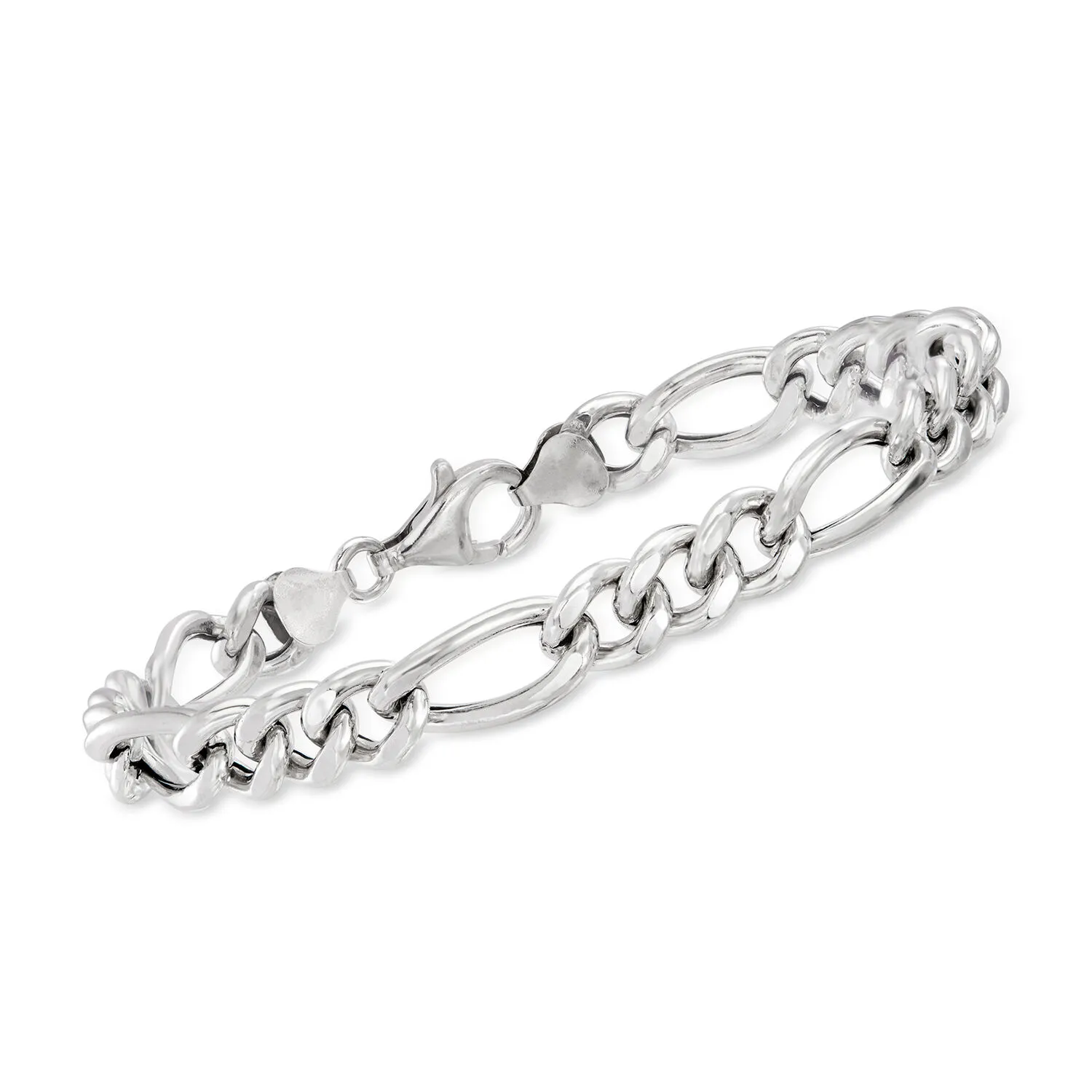 Men's 8.5mm Sterling Silver Figaro-Link Bracelet