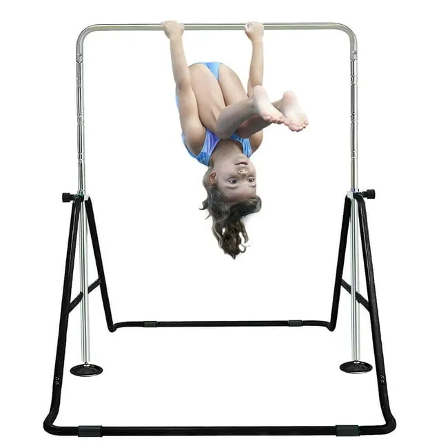 Gymnastics Bar Kids Expandable Gymnastic Bars Equipment for Home Adjustable Height Folding Kip Junior Training Bar 3-7 Years Old