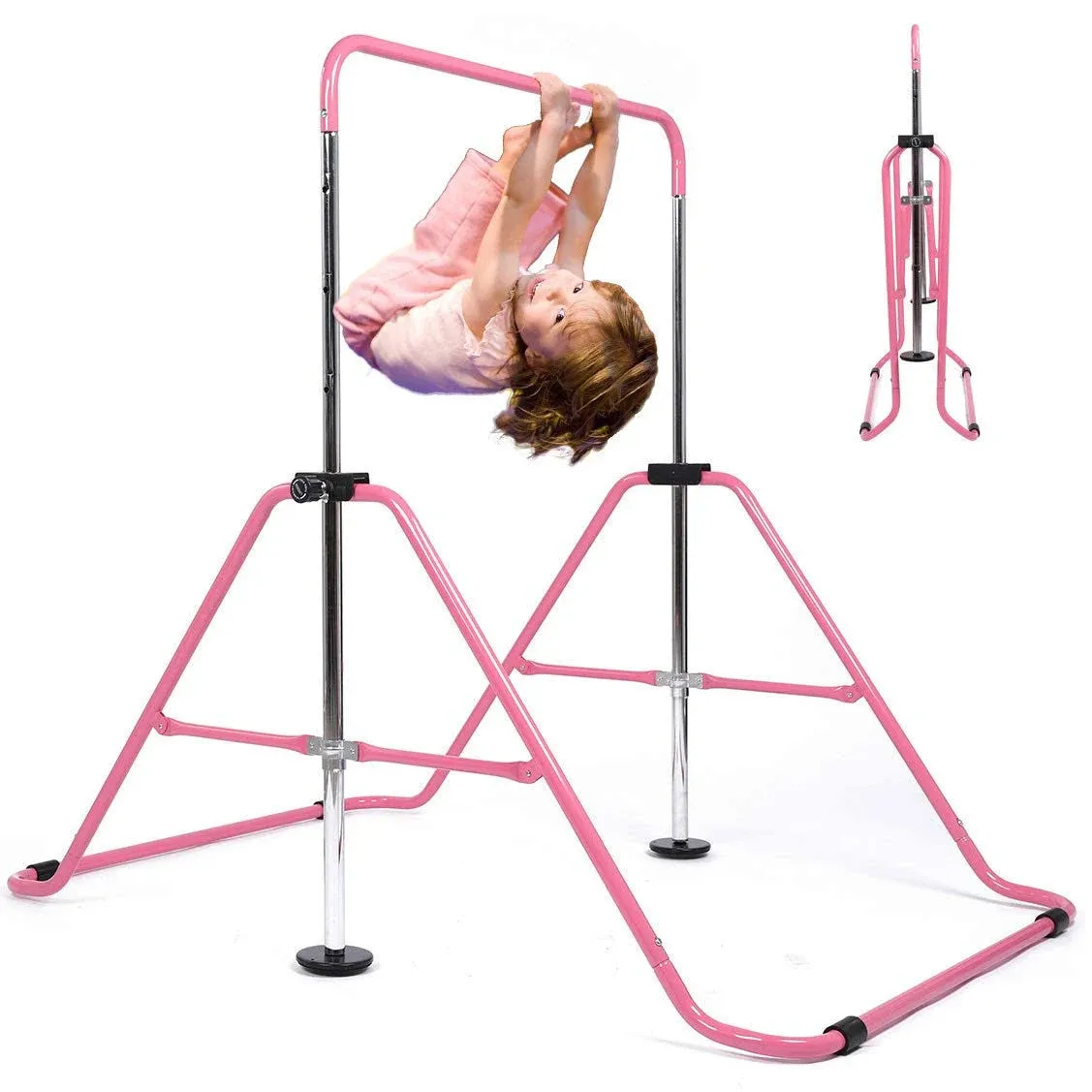 Kids Gymnastics Bar Gymnastic Equipment for Home Adjustable Height Gymnastic Training Bar Gymnastic Stuff for 3-7 Years Old Girls