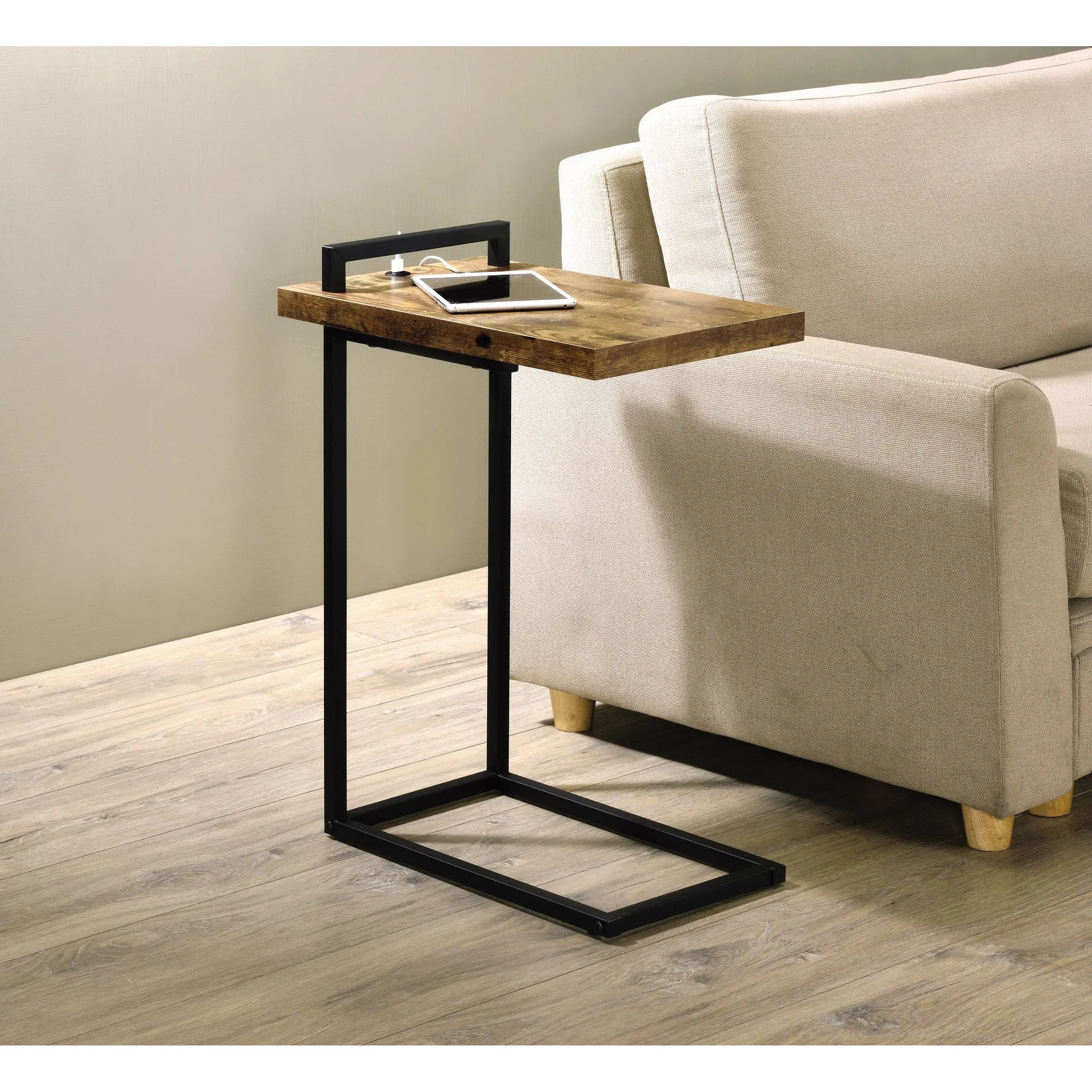 Coaster C-Shaped Accent Table with USB Charging Port