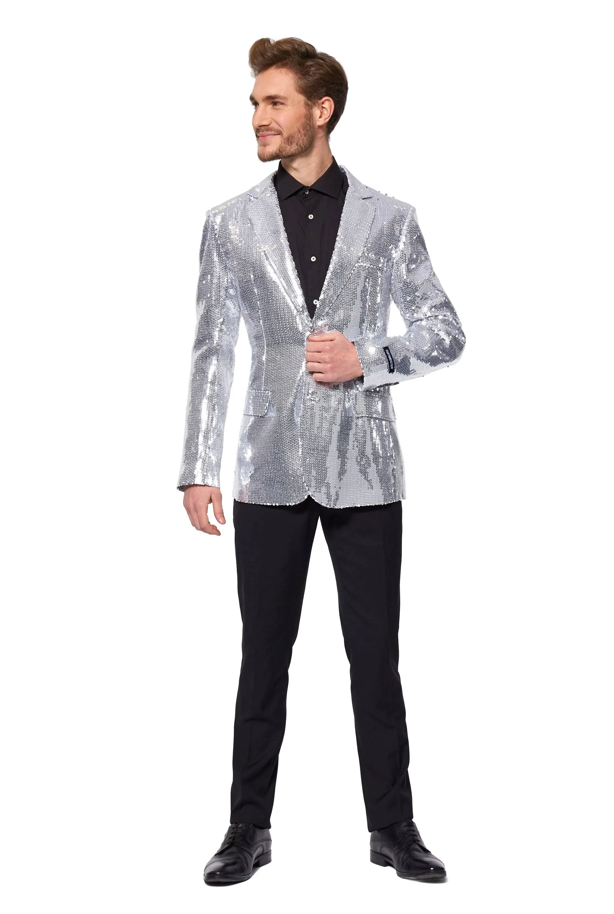 SUITMEISTER Blazer for Men - Sequins Disco Glitter Party Jacket - Slim Fit - Christmas Mardi Gras Halloween Costume