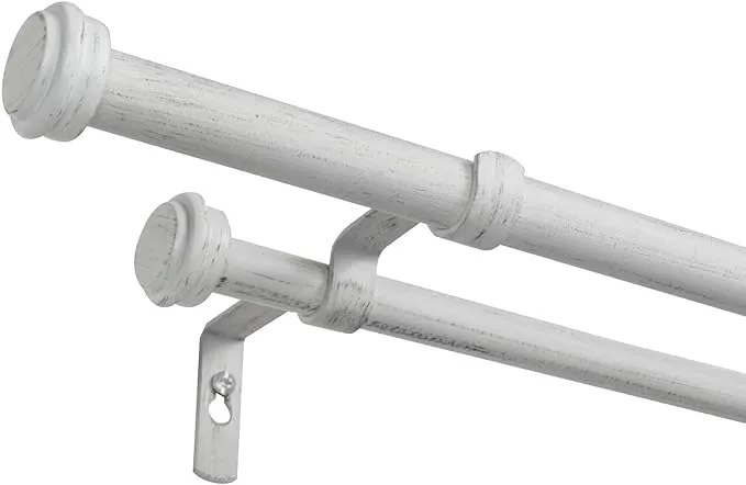 Exclusive Home Topper Double Curtain Rod and Finial Set