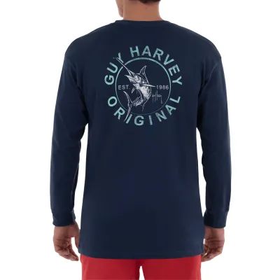 Guy Harvey Circle Short-Sleeve T-Shirt for Men - Estate Blue - S