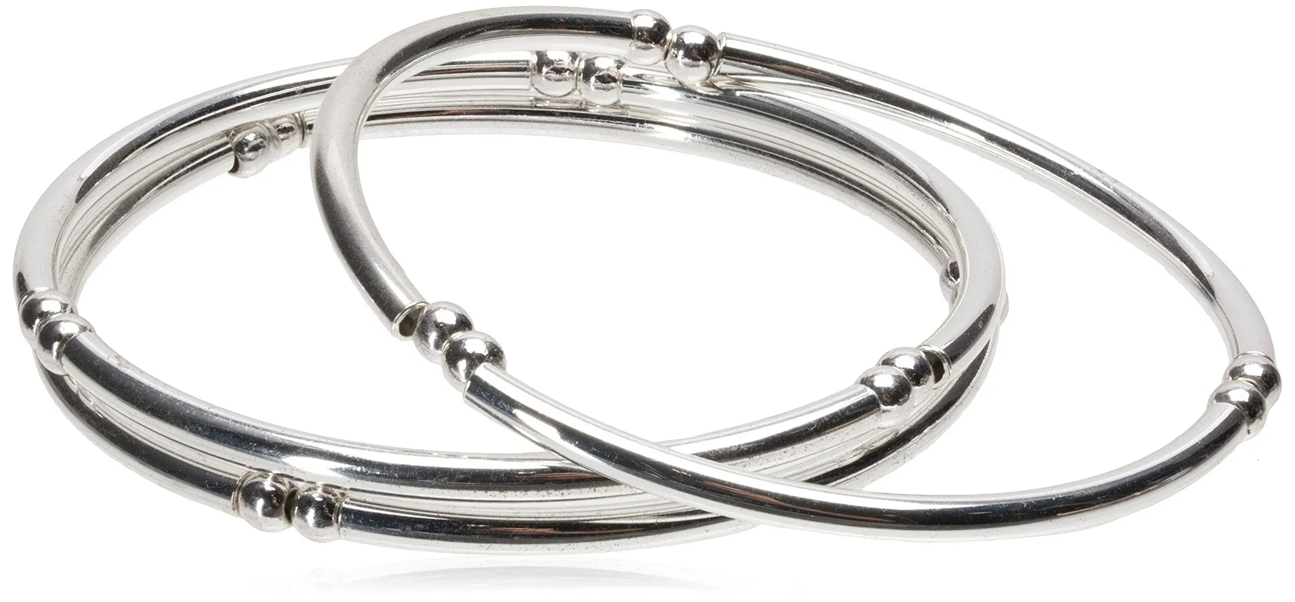 Nine West Set of 3 Silver-Tone Stretch Bracelets