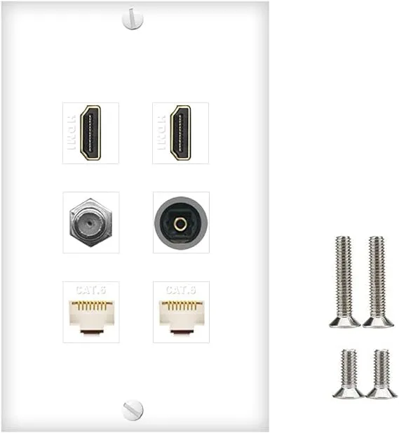 MOAVEQ Toslink HDMI Wall Plate 2 Pack