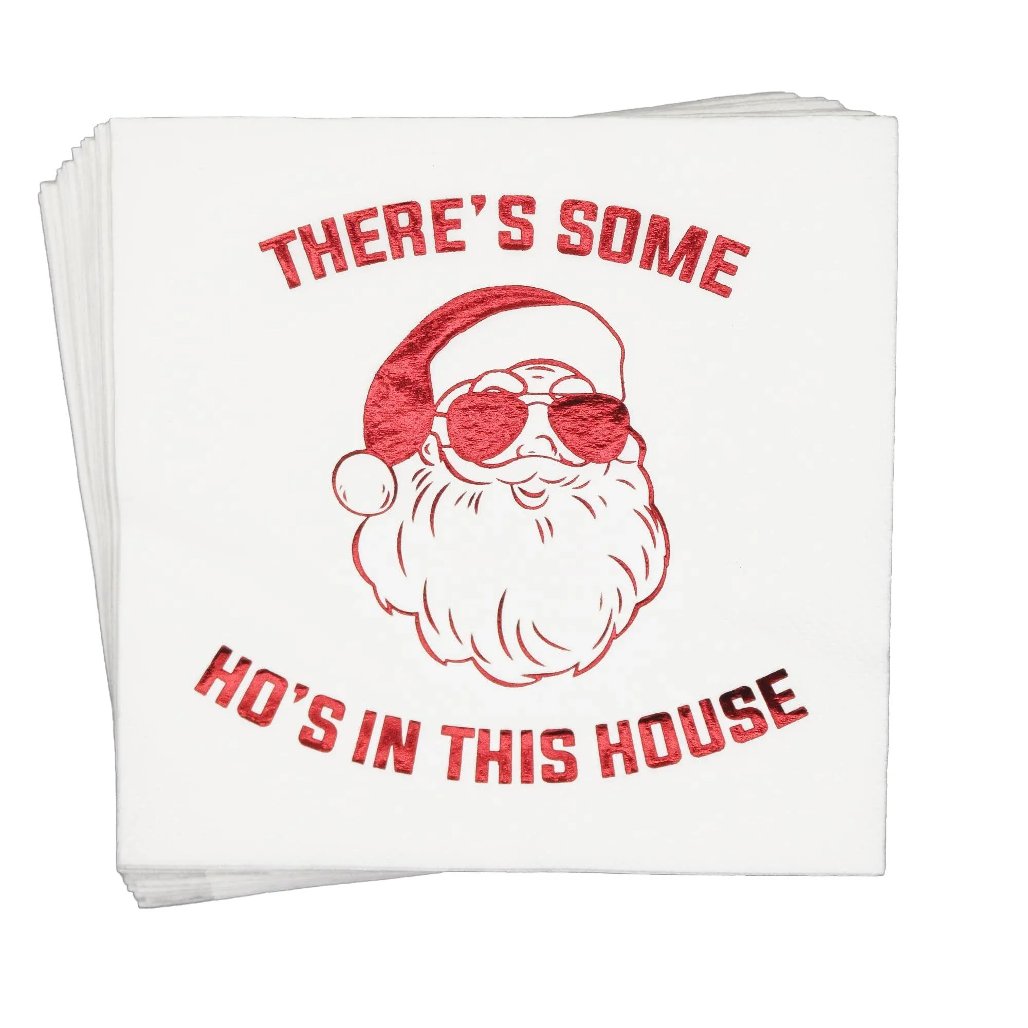 Aisosiks There’s Some Hos in This House Napkins Funny Christmas Party Decorations