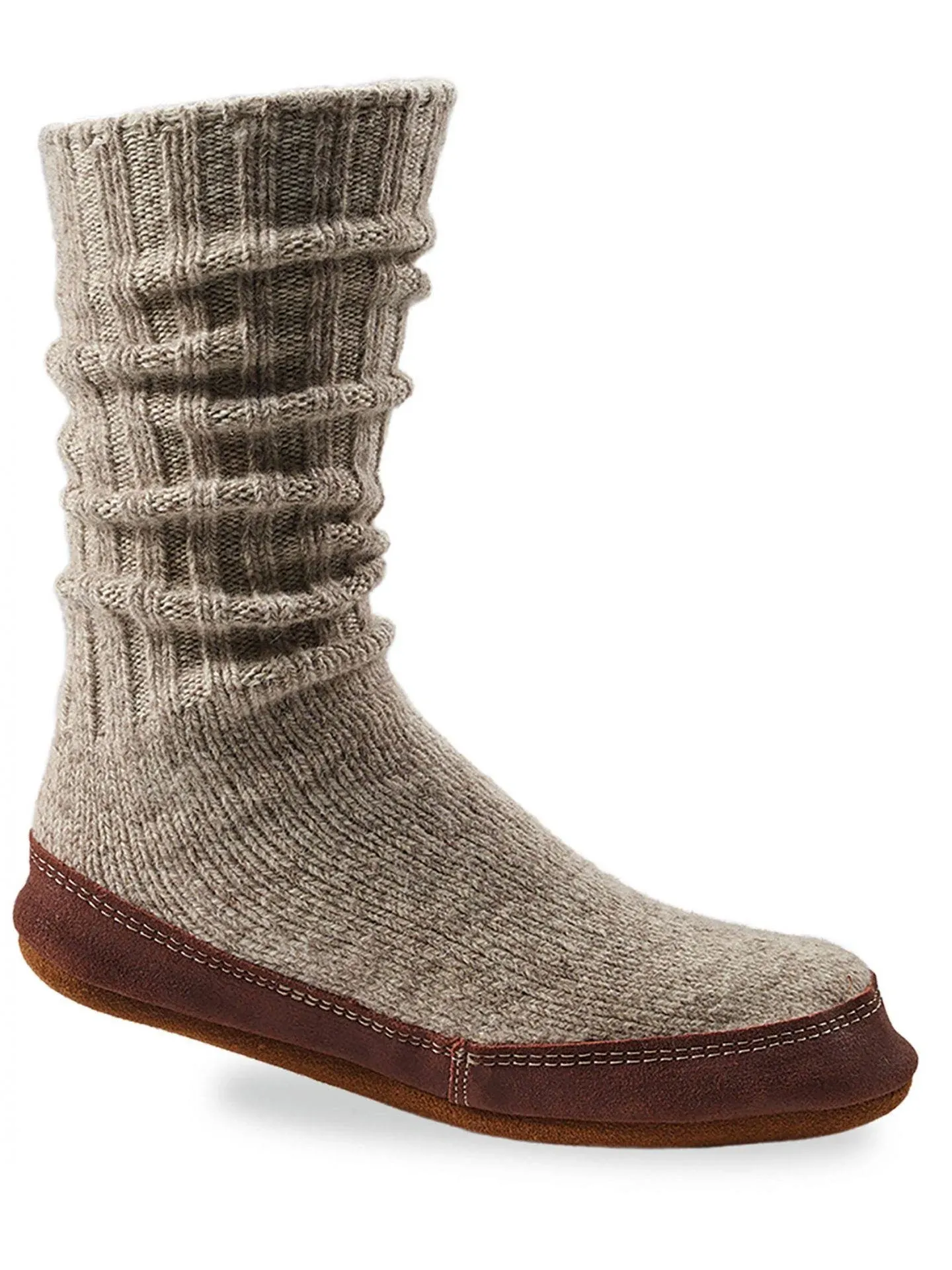 Acorn Unisex Slipper Socks, Grey/Brown, XL