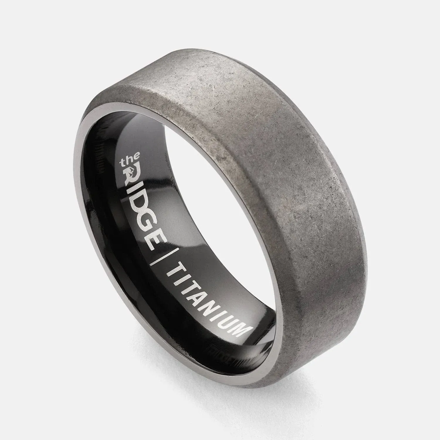 Ridge Titanium Tungsten Wedding Band with Silicone Band