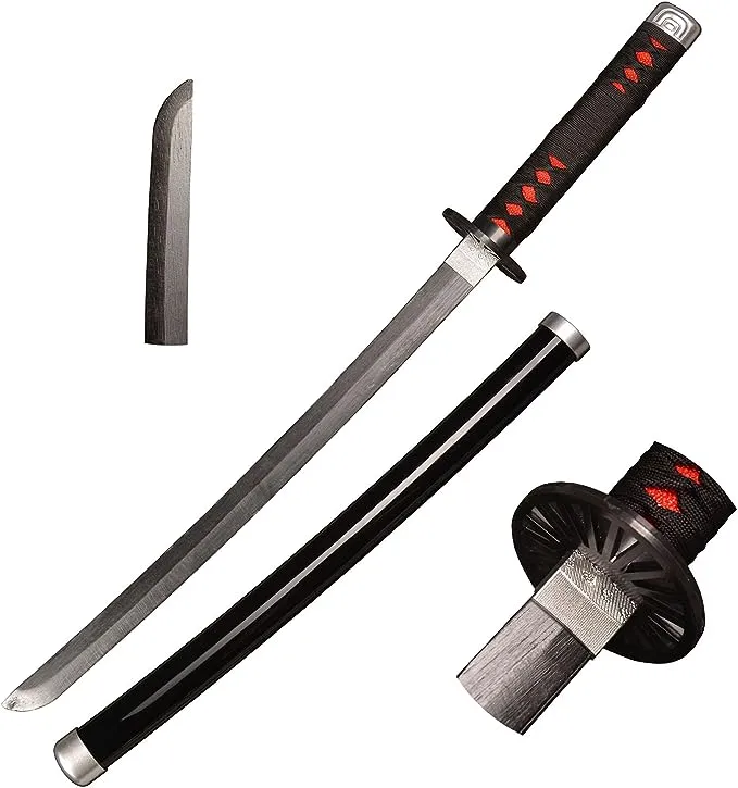 Cosplay Swords Tanjirou Samurai Sword, Katana Sword Plastic Toy Sword for Costume Play Halloween Cosplay Gift 30 in