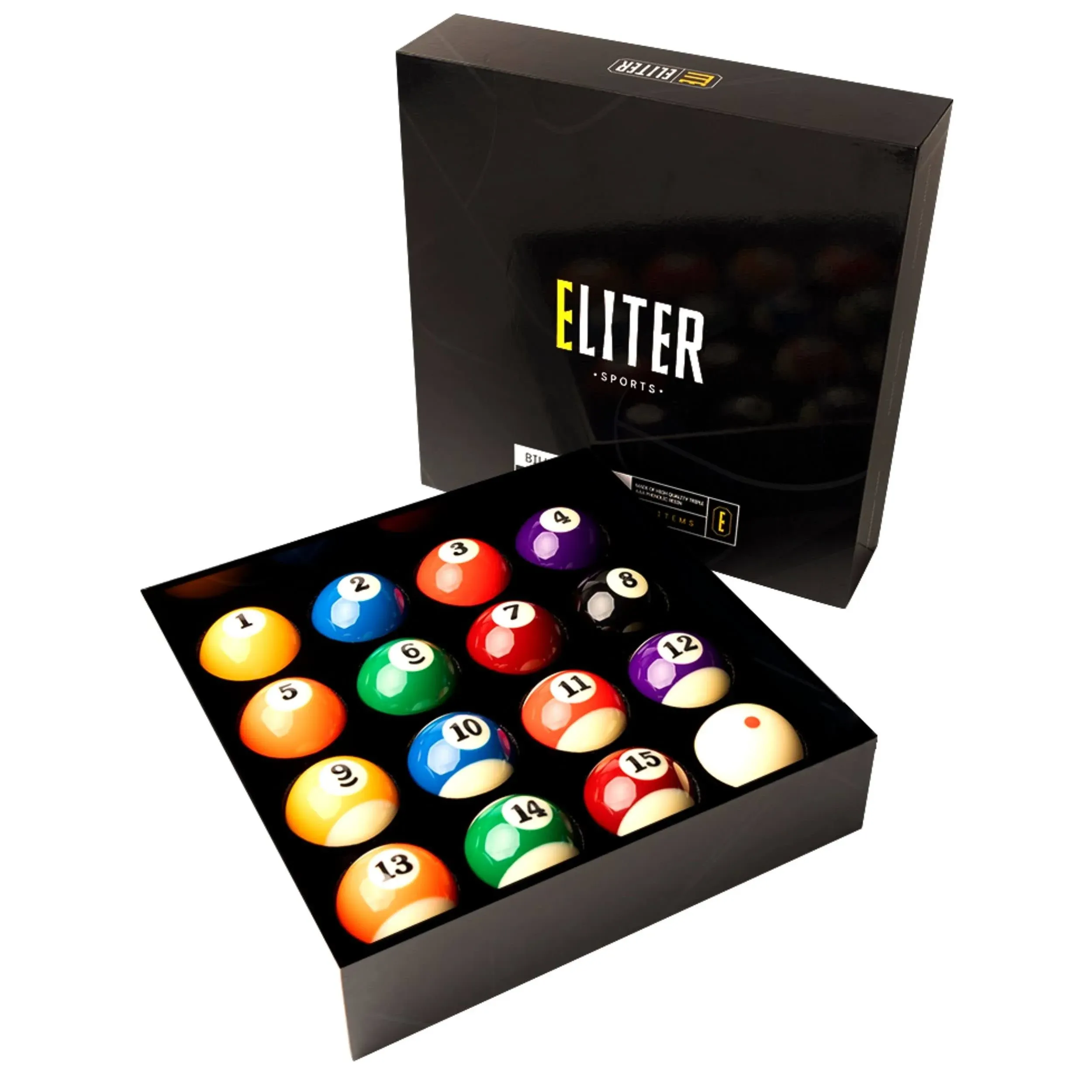 Eliter Sports - Premium Pool Balls Made of Phenolic Resin 5A Grade - Billiard ...