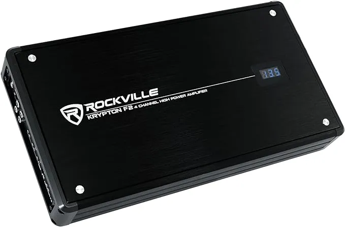 Rockville Krypton F5 3200W 5-Channel Car Amplifier, Dyno-Certified RMS, Volt Meter, Remote, Clip Indicator, Class AB+D, Perfect for Car Audio and Subs