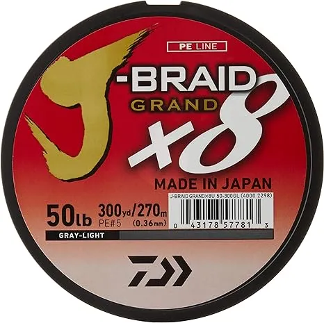 Daiwa J-Braid Grand 8x 300yds Gray Light