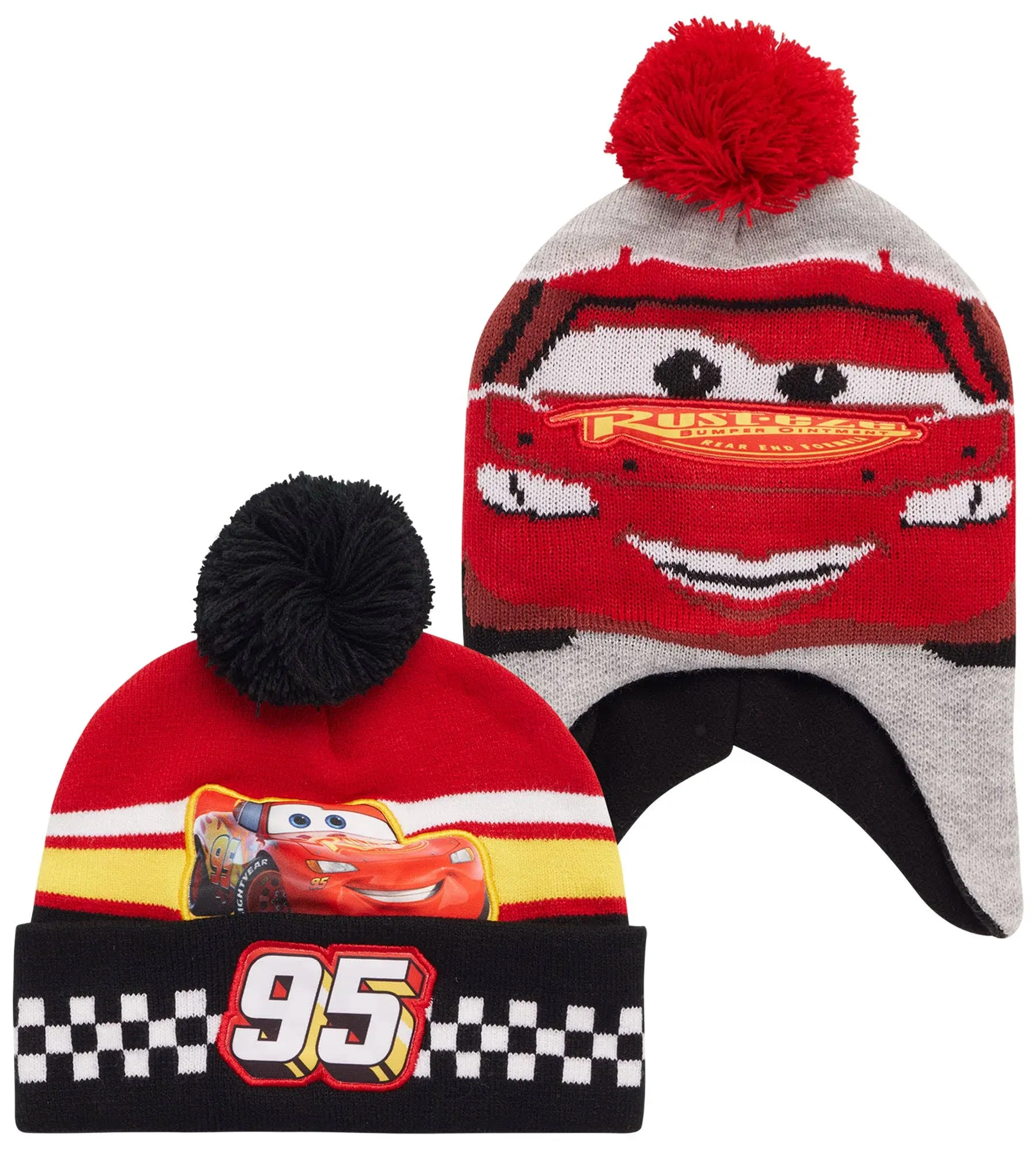 Disney Toddler Boys Lightning McQueen Pom Pom Beanie Hat