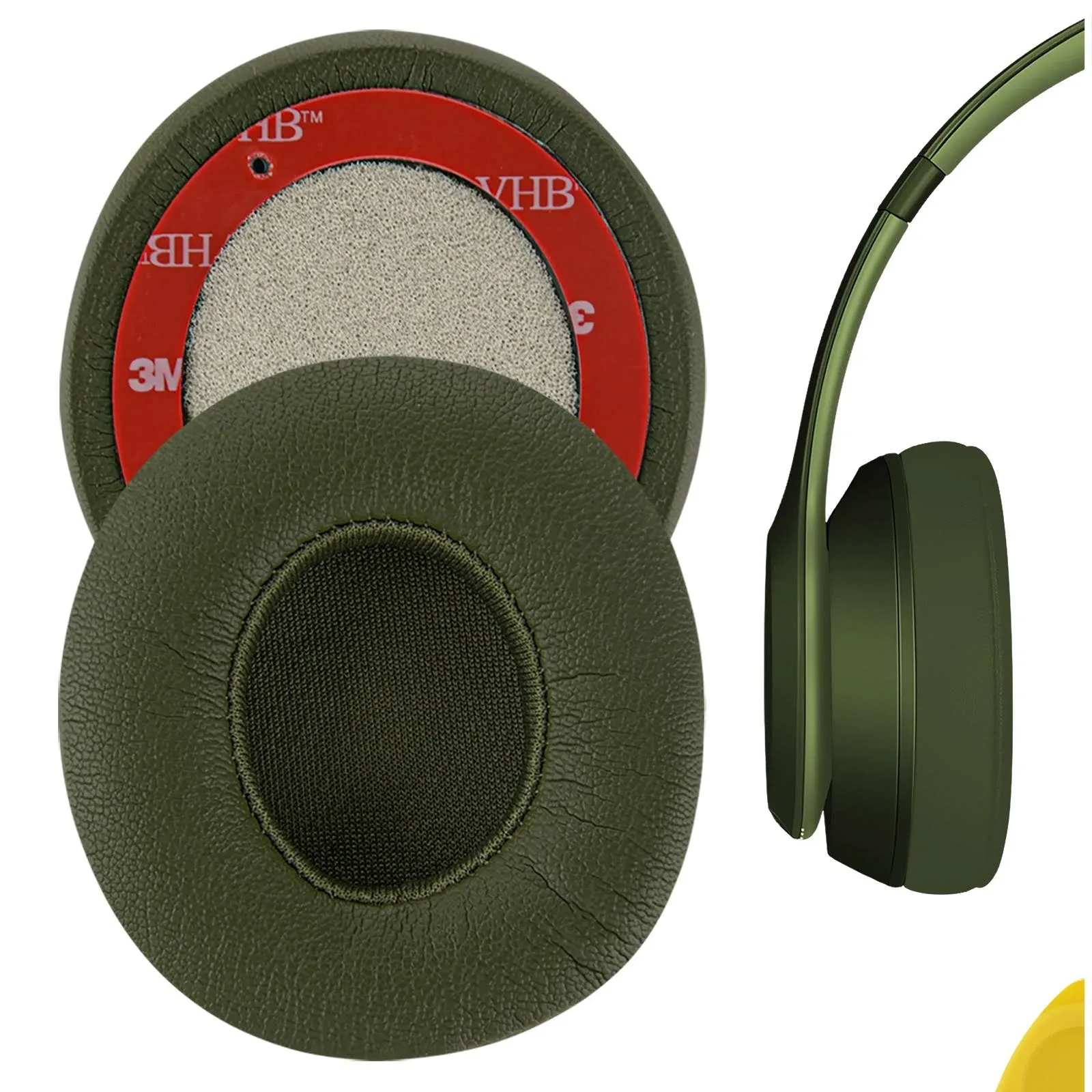 Geekria Protein Leather Ear Pads for Beats Solo 3.0 Headphones (Green)