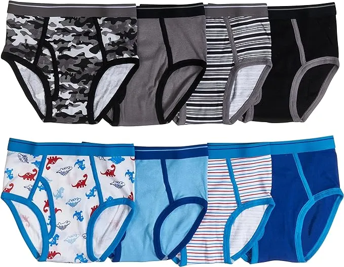 Trimfit Boys Soft 100% Cotton Tagless Briefs Underwear, Various Pack Size Options (8 Pack or 16 Pack)