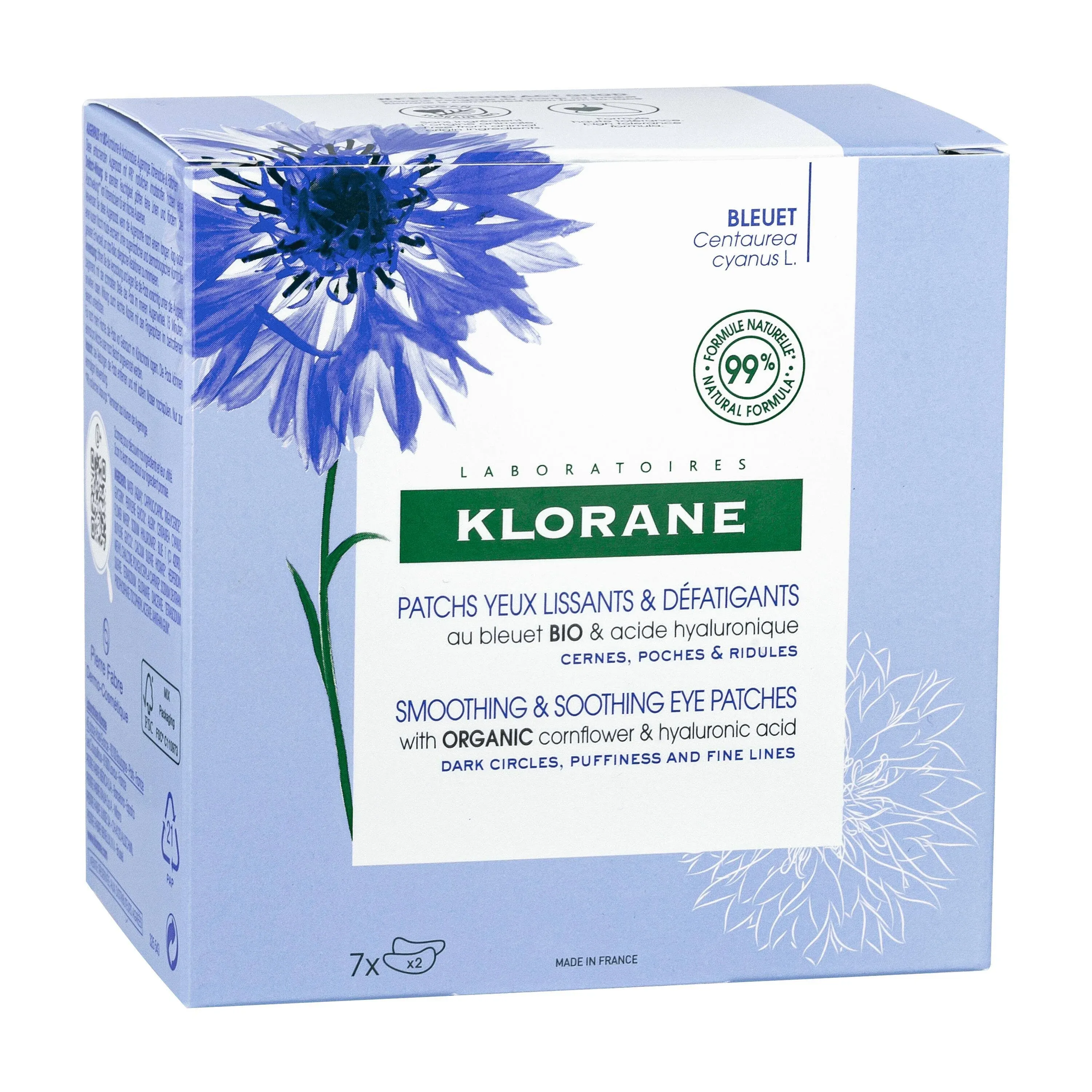 Klorane Smoothing & Soothing Eye Patches with Cornflower