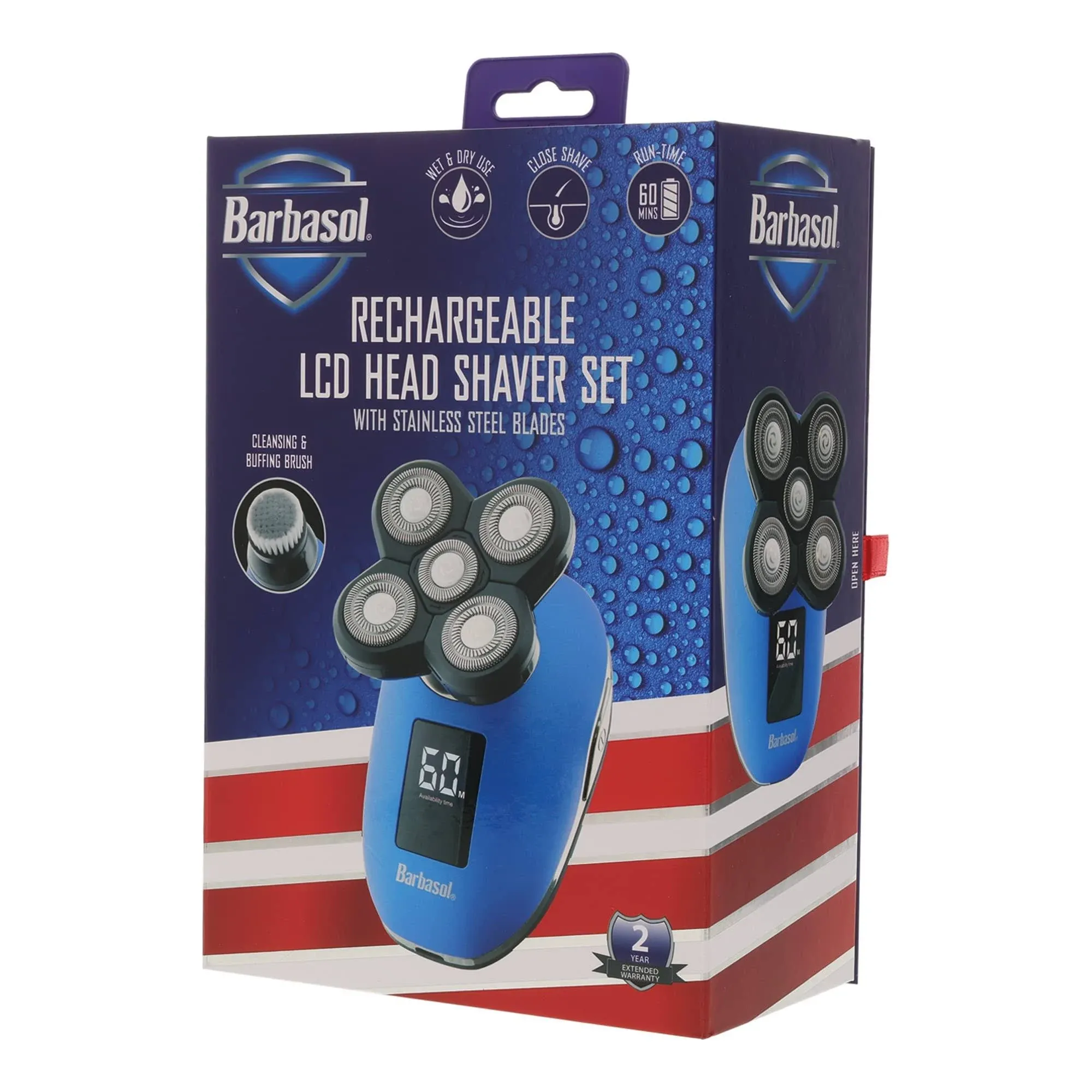 Barbasol Rechargeable LCD Head Shaver Set