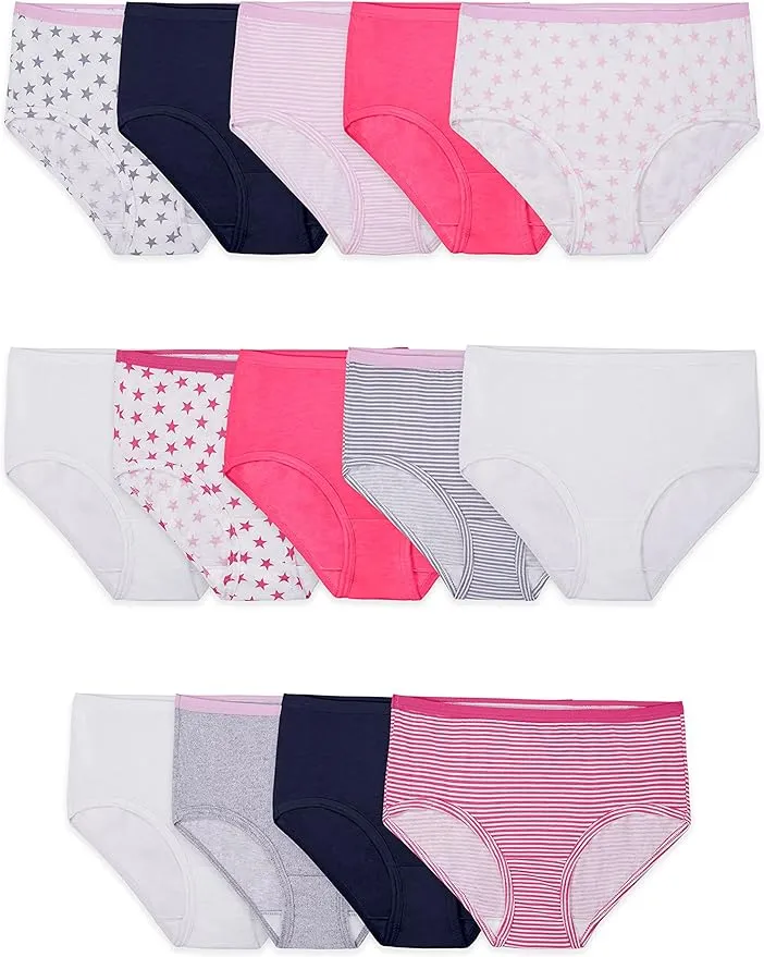 Fruit of the Loom Girls' Cotton Brief Underwear Multipacks