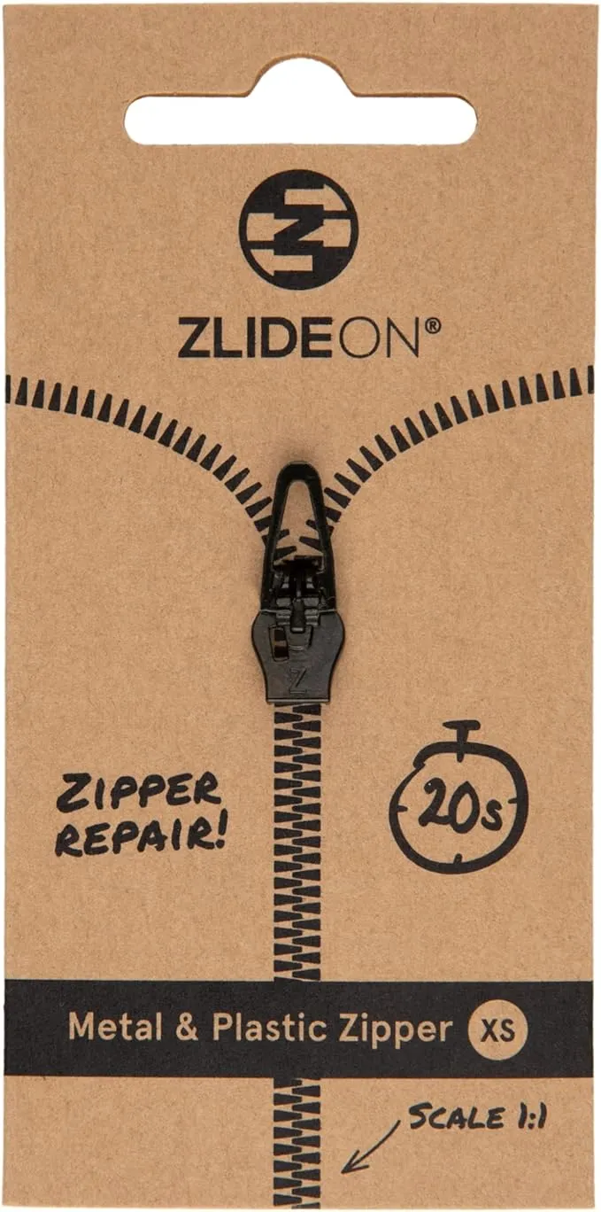 ZlideOn Zipper Pull Replacement - 7pcs, Black, Large - Instant Zipper Replacement Slider Multipack