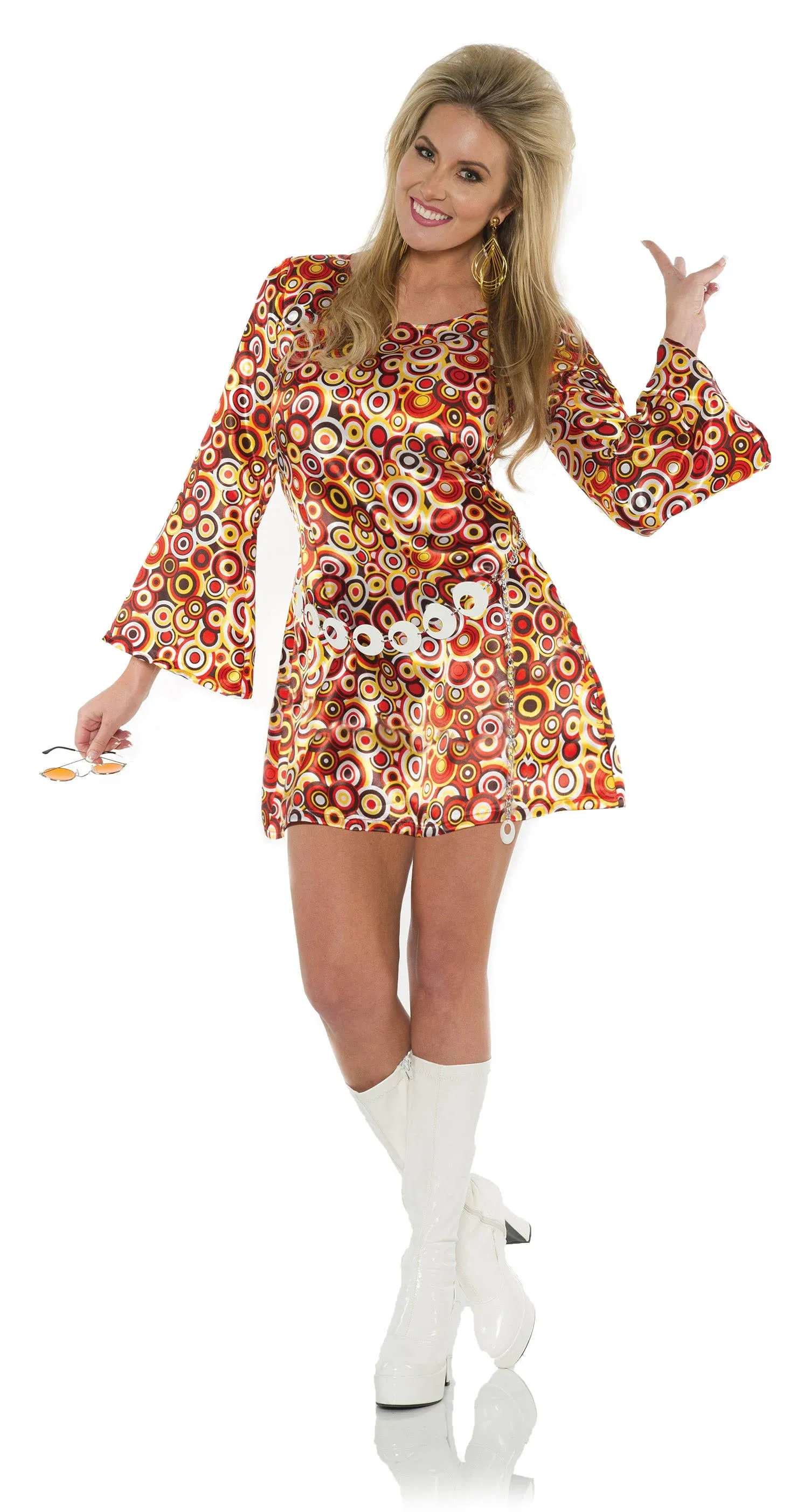 UNDERWRAPS womens Women's 1970's Costume Disco Circle Dress