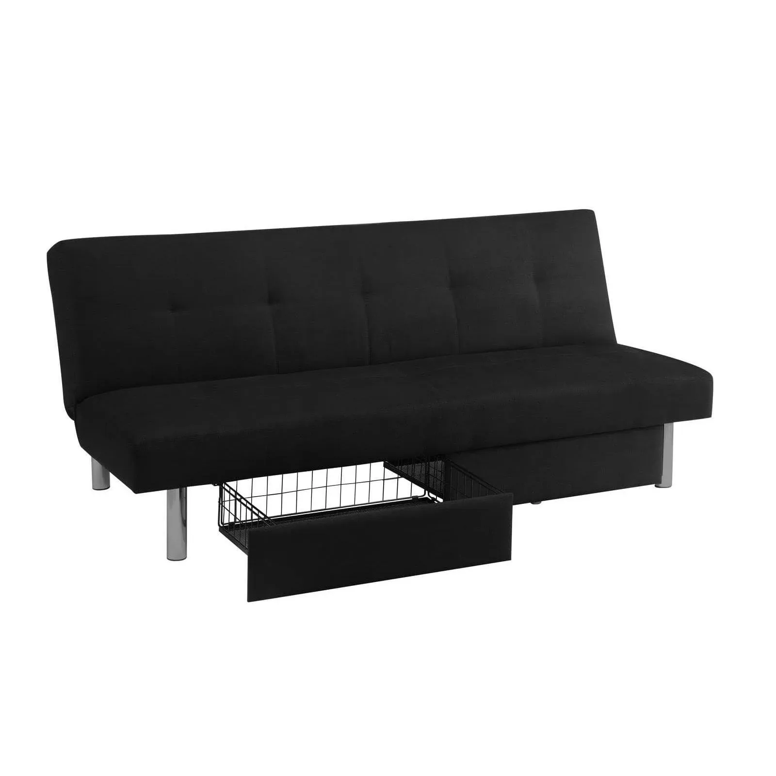 DHP Sola Convertible Sofa with Storage, Black