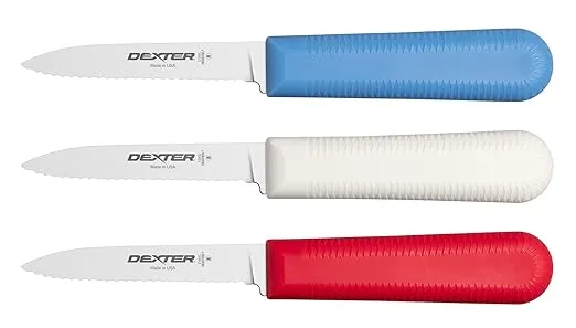 Dexter DXX15423 Sanisafe Parer Knife 3 1/4" Red/White/Blue